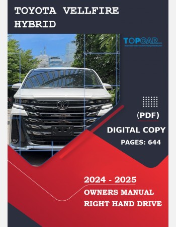 toyota vellfire hybrid 2024-2025 owners manual